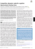 Cover page: Competitive dynamics underlie cognitive improvements during sleep