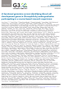 Cover page: A functional genomics screen identifying blood cell development genes in Drosophila by undergraduates participating in a course-based research experience