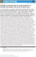 Cover page: Globally, functional traits are weak predictors of juvenile tree growth, and we do not know why