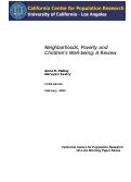 Cover page: Neighborhoods, Poverty and Children's Well-being: A Review