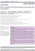 Cover page: HbA1c variability associated with dementia risk in people with type 2 diabetes.