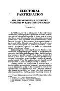 Cover page: The Changing Role of Expert Witnesses in Redistricting Cases