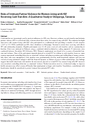 Cover page: Risks of Intimate Partner Violence for Women Living with HIV Receiving Cash Transfers: A Qualitative Study in Shinyanga, Tanzania