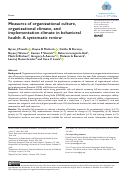 Cover page: Measures of organizational culture, organizational climate, and implementation climate in behavioral health: A systematic review