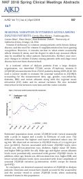 Cover page: SEASONAL VARIATION IN VITAMIN D LEVELS AMONG DIALYSIS PATIENTS