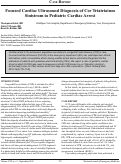 Cover page: Focused Cardiac Ultrasound Diagnosis of Cor Triatriatum Sinistrum in Pediatric Cardiac Arrest