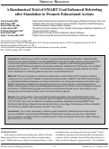 Cover page: A Randomized Trial of SMART Goal Enhanced Debriefing after Simulation to Promote Educational Actions