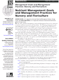 Cover page: Nutrient Management Goals and Management Practices for Nursery and Floriculture