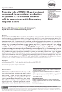 Cover page: Potential role of MRN-100, an iron-based compound, in upregulating production of cytokine IL-10 in human dendritic cells to promote an anti-inflammatory response in vitro