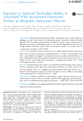 Cover page: Exposure to Ambient Particulate Matter Is Associated With Accelerated Functional Decline in Idiopathic Pulmonary Fibrosis