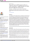 Cover page: “You can’t have a PrEP program without a PrEP Coordinator”: Implementation of a PrEP panel management intervention