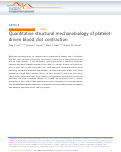 Cover page: Quantitative structural mechanobiology of platelet-driven blood clot contraction