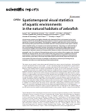 Cover page: Spatiotemporal visual statistics of aquatic environments in the natural habitats of zebrafish.