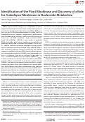 Cover page: Identification of the Plant Ribokinase and Discovery of a Role for Arabidopsis Ribokinase in Nucleoside Metabolism*