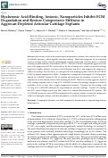 Cover page: Hyaluronic Acid-Binding, Anionic, Nanoparticles Inhibit ECM Degradation and Restore Compressive Stiffness in Aggrecan-Depleted Articular Cartilage Explants