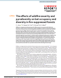 Cover page: The effects of wildfire severity and pyrodiversity on bat occupancy and diversity in fire-suppressed forests.