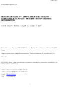 Cover page: Indoor air quality, ventilation and health symptoms in schools: An analysis of existing information