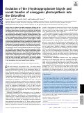 Cover page: Evolution of the 3-hydroxypropionate bicycle and recent transfer of anoxygenic photosynthesis into the Chloroflexi