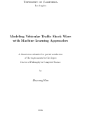 Cover page: Modeling Vehicular Traffic Shock Wave with Machine Learning Approaches