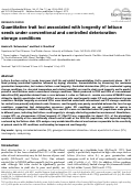 Cover page: Quantitative trait loci associated with longevity of lettuce seeds under conventional and controlled deterioration storage conditions