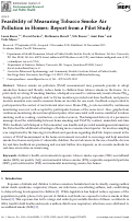 Cover page: Feasibility of Measuring Tobacco Smoke Air Pollution in Homes: Report from a Pilot Study