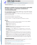 Cover page: Mindfulness meditation and exercise both improve sleep quality: Secondary analysis of a randomized controlled trial of community dwelling adults