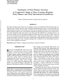 Cover page: Typologies of Party Finance Systems: A Comparative Study of How Countries Regulate Party Finance and Their Institutional Foundations