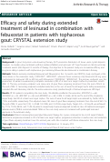 Cover page: Efficacy and safety during extended treatment of lesinurad in combination with febuxostat in patients with tophaceous gout: CRYSTAL extension study