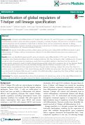 Cover page: Identification of global regulators of T-helper cell lineage specification
