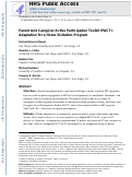 Cover page: Parent And Caregiver Active Participation Toolkit (PACT): Adaptation for a Home Visitation Program.