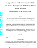 Cover page: Energy-Efficient Node Deployment in Static and Mobile Heterogeneous Multi-Hop Wireless Sensor Networks