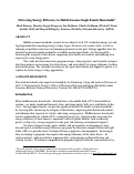 Cover page: Delivering Energy Efficiency to Middle Income Single Family Households