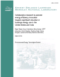 Cover page: Collaborative research to promoteenergy efficiency innovationtowards significant reduction inbuildings energy use in theUnited States and India