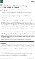 Cover page: Metastatic Tumors of the Sinonasal Cavity: A 15-Year Review of 17 Cases