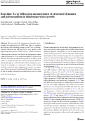 Cover page: Real-time X-ray diffraction measurements of structural dynamics and polymorphism in diindenoperylene growth