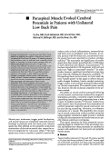 Cover page: Paraspinal Muscle Evoked Cerebral Potentials in Patients with Unilateral Low Back Pain