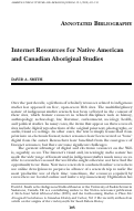 Cover page: Annotated Bibliography: Internet Resources for Native American and Canadian Aboriginal Studies