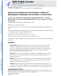 Cover page: DIETARY EGG WHITES FOR PHOSPHORUS CONTROL IN MAINTENANCE HAEMODIALYSIS PATIENTS: A PILOT STUDY