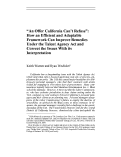 Cover page: "An Offer California Can't Refuse": How an Efficient and Adaptable Framework Can Improve Remedies Under the Talent Agency Act and Correct the Issues With its Interpretation