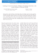 Cover page: Learning to learn from stories: children's developing sensitivity to the causal structure of fictional worlds.