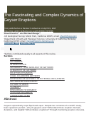 Cover page: The Fascinating and Complex Dynamics of Geyser Eruptions