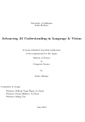 Cover page: Advancing AI Understanding in Language &amp; Vision