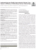 Cover page: Implementing Lean Quality Improvement in Primary Care: Impact on Efficiency in Performing Common Clinical Tasks