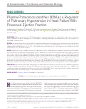 Cover page: Plasma Proteomics Identifies B2M as a Regulator of Pulmonary Hypertension in Heart Failure With Preserved Ejection Fraction.