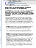 Cover page: Social harms in female-initiated HIV prevention method research: state of the evidence.