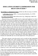 Cover page: Simulation of drift-compression for heavy-ion-fusion