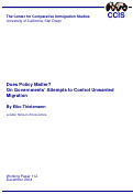 Cover page: Does Policy Matter? On Governments' Attempts to Control Unwanted Migration