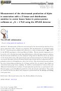 Cover page: Measurement of the electroweak production of dijets in association with a Z-boson and distributions sensitive to vector boson fusion in proton-proton collisions at = 8 TeV using the ATLAS detector