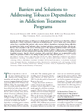 Cover page: Barriers and solutions to addressing tobacco dependence in addiction treatment programs.