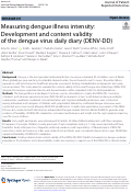 Cover page: Measuring dengue illness intensity: Development and content validity of the dengue virus daily diary (DENV-DD)